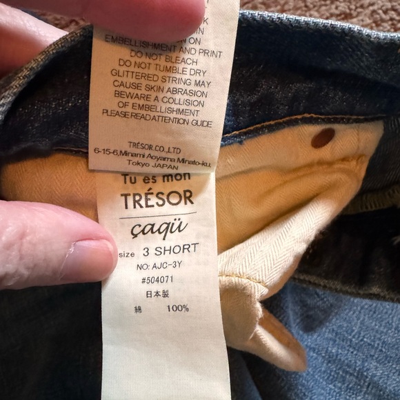 Tu es mon TRESOR Blue Jeans with Black Heart Patches - Picture 8 of 11